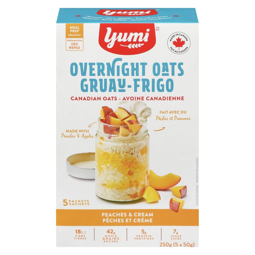 Yumi Peaches And Cream Overnight Oats, 250 G -- 6 Per Case
