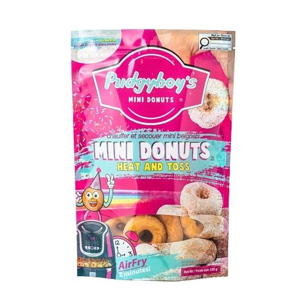Pudgyboy's Mini-beignets Enrobés De Sucre Glace, 320 G – 15 Par Boîte