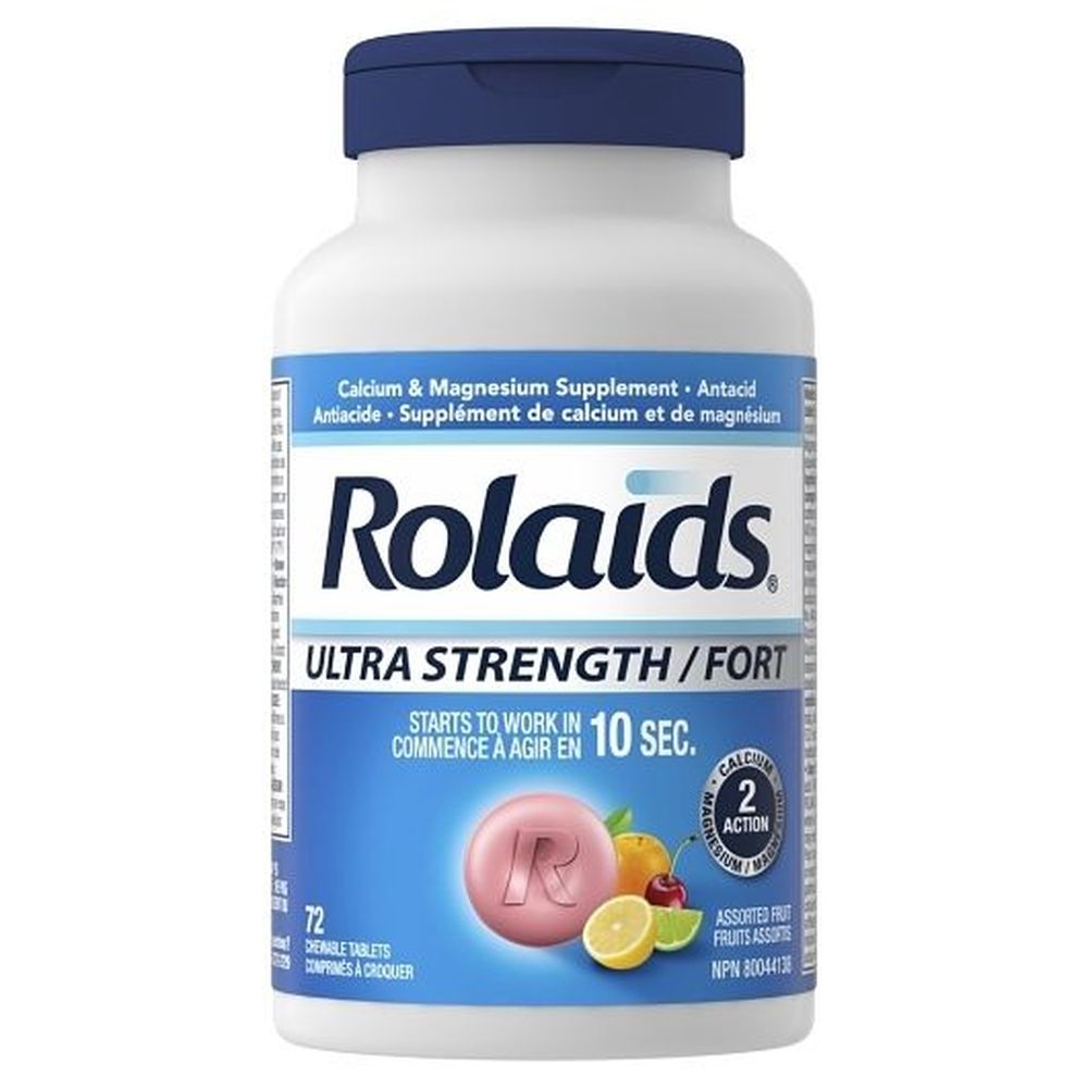 Rolaids Ultra Strength Multi-symptom Stomach Assorted Fruit Chewable Tablets, 72 Count -- 24 Per Case