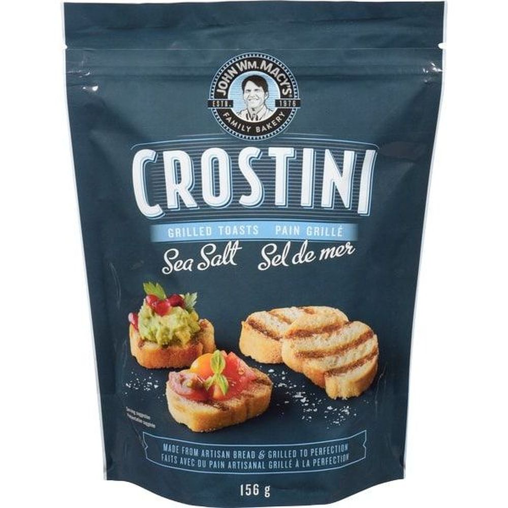 John Wm. Macy's Sea Salt Grilled Crostini Toasts, 156 G -- 9 Per Case
