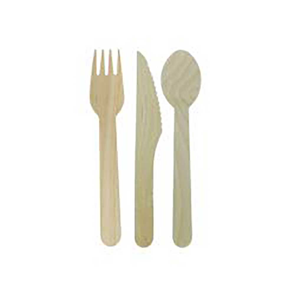 Eco-systems Ensemble De Couverts En Bois Brun, Fourchette, Couteau Et Cuillère À Café -- 500 Par Caisse