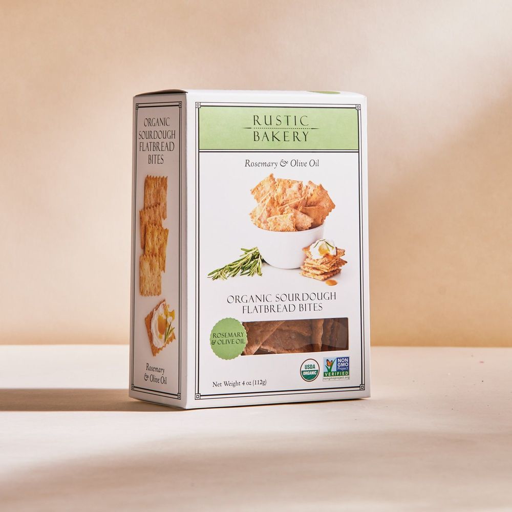 Rustic Bakery Bouchées De Pain Plat Au Romarin Et À L'huile D'olive, 112 G – 12 Par Caisse