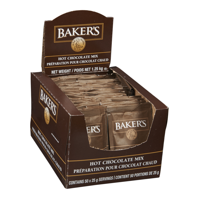 Baker's Mélange Instantané Pour Chocolat Chaud, 25 G -- 100 Par Boîte