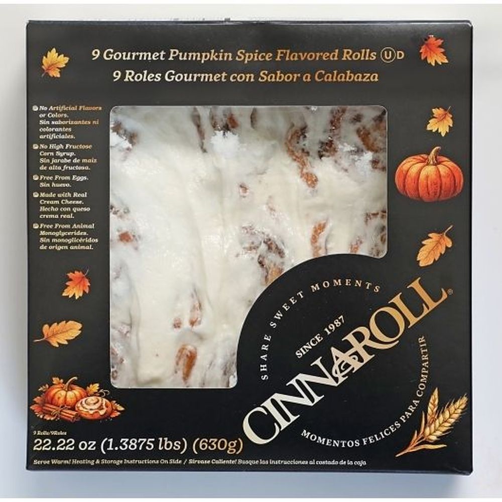 Cinnaroll Frosted Cream Cheese Pumpkin Spice Rolls, 630 G -- 14 Per Case