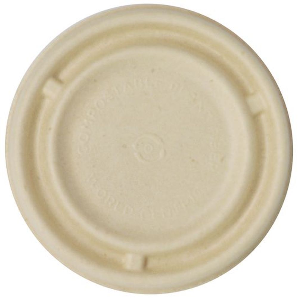 World Centric Unbleached Plant Fiber Lid For 4 Ounce Souffle Cup, 50 Count -- 20 Per Case