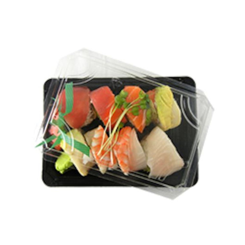 World Centric Sushi Tray Set With Clear Pla Lid, 300 Count
