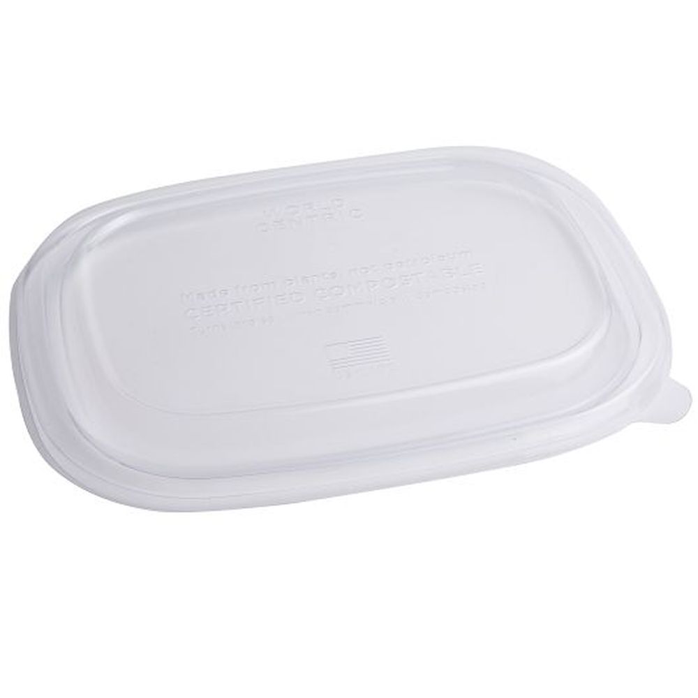 World Centric Couvercles Compostables Transparents Ingeo Pour Conteneurs À Fibres, 50 Unités (8 Par Carton)