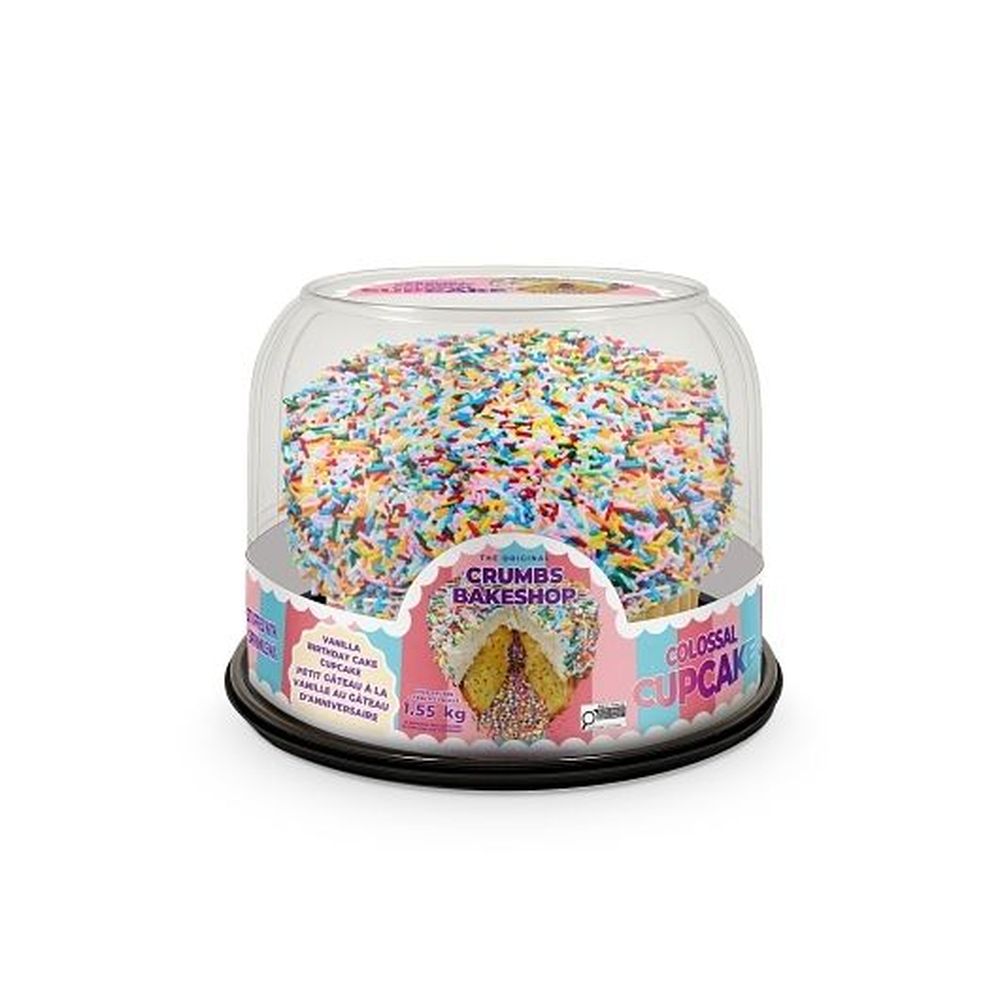 Crumbs Bakeshop Birthday Vanilla Colossal Cupcake, 60 Oz -- 4 Per Case