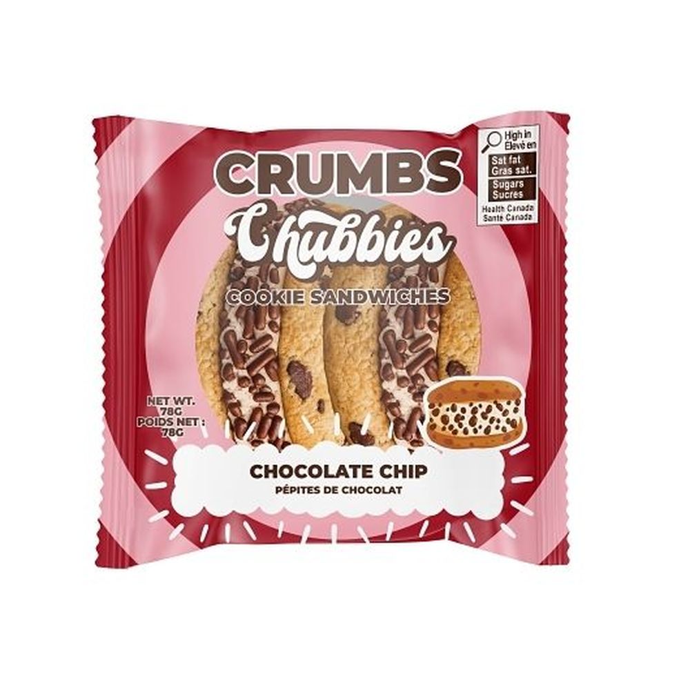Crumbs Bakeshop Chubbies Chocolate Chip Buttercream Cookie Sandwich, 2.75 Oz -- 12 Per Case