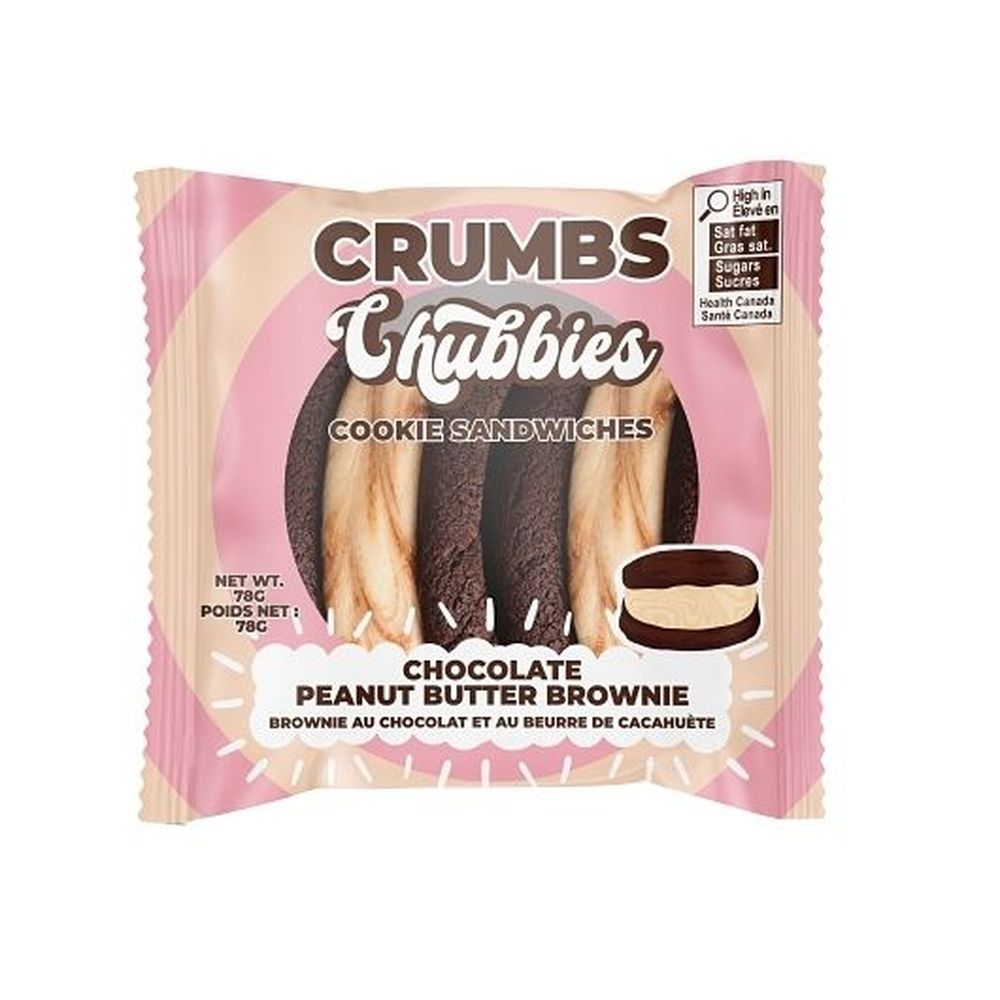 Crumbs Bakeshop Chubbies Chocolate Peanut Butter Brownie Sandwich, 2.75 Oz -- 12 Per Case