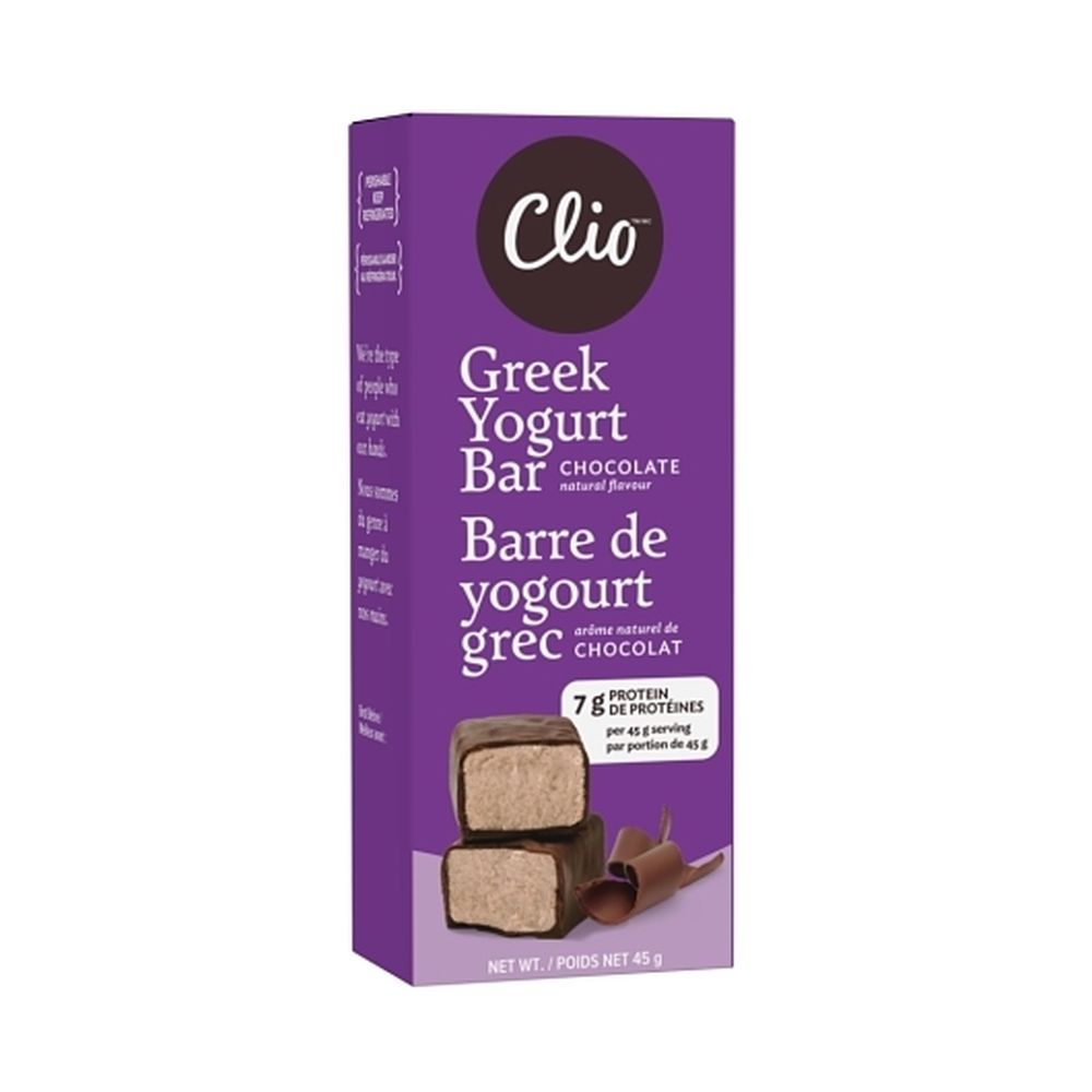 Clio Barre De Yaourt Grec Au Chocolat Noir, 45,08 G – 10 Par Boîte