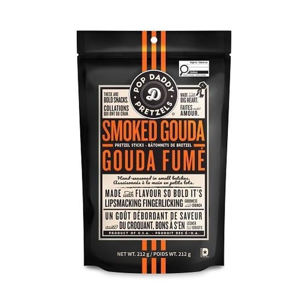 Pop Daddy Bretzels Au Gouda Fumé, 213 G (7,5 Oz) – 12 Par Boîte