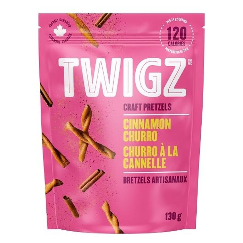 Twigz Cinnamon Churro Craft Pretzels, 130 G -- 12 Per Case