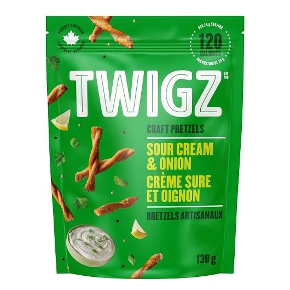 Twigz Sour Cream And Onion Pretzels, 130 G -- 12 Per Case