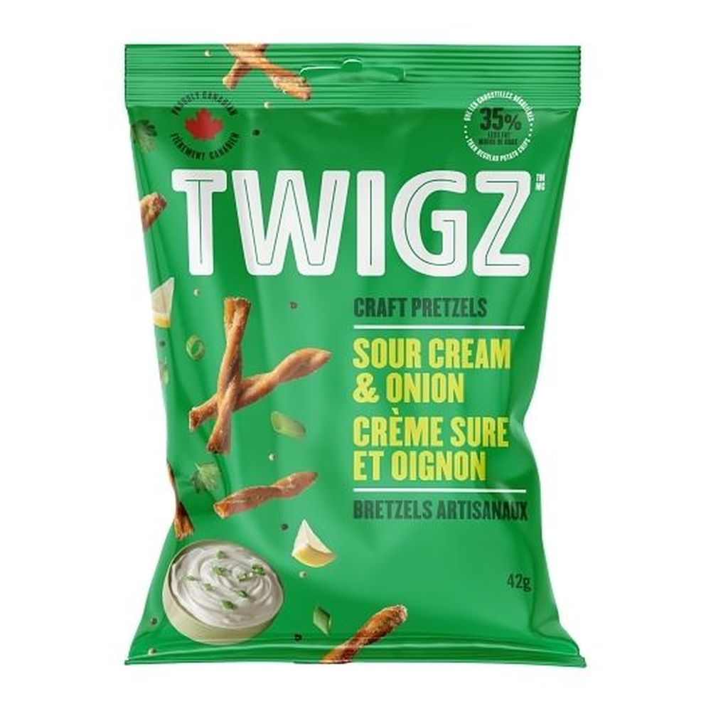 Twigz Sour Cream And Onion Pretzels, 42 G -- 12 Per Case