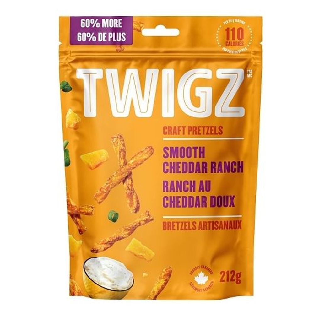 Twigz Smooth Cheddar Ranch Pretzels, 212 G -- 12 Per Case