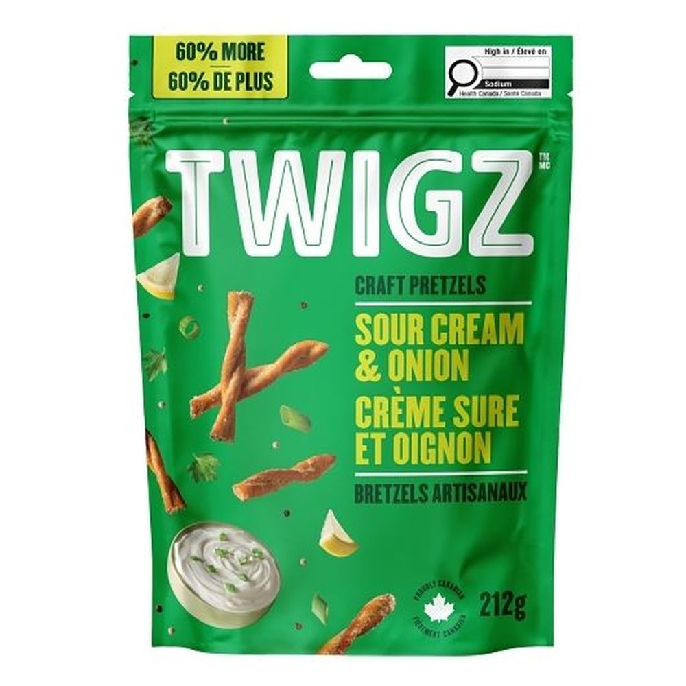 Twigz Sour Cream And Onion Pretzels, 212 G -- 12 Per Case