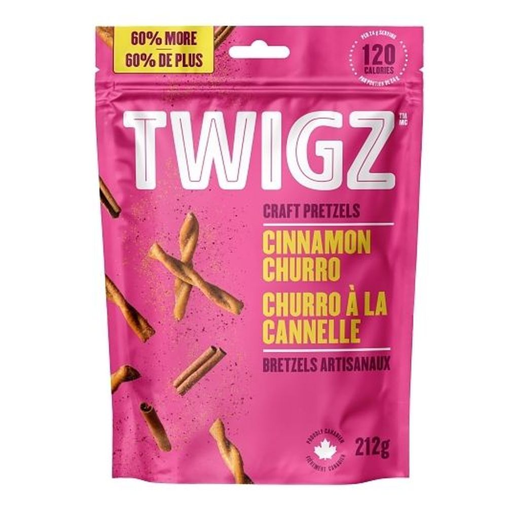 Twigz Cinnamon Churro Craft Pretzels, 212 G -- 12 Per Case