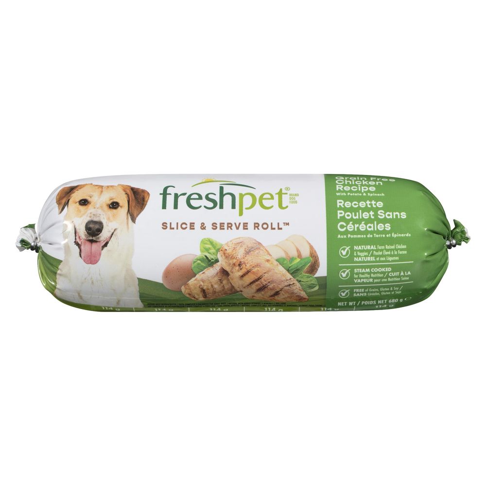 Freshpet Select Grain Free Chicken With Potato And Spinach Roll, 680 G -- 8 Per Case