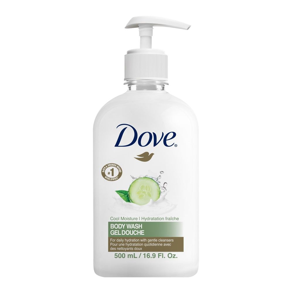 Dove Pro Cool Moisture Cucumber Body Wash, 500 Ml -- 24 Per Case
