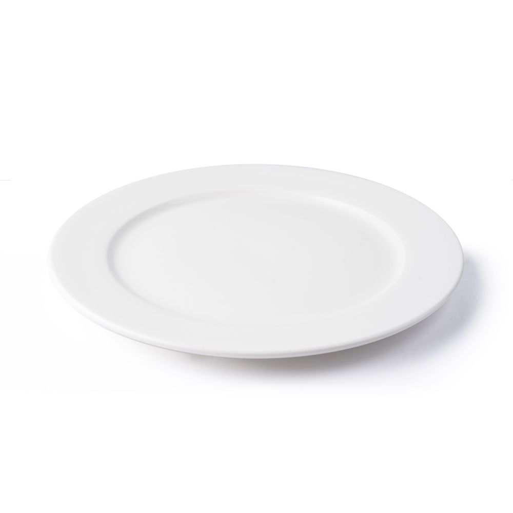 Foundation Porcelain Round Wide Rim Plate, 12 In Dia -- 12 Per Case