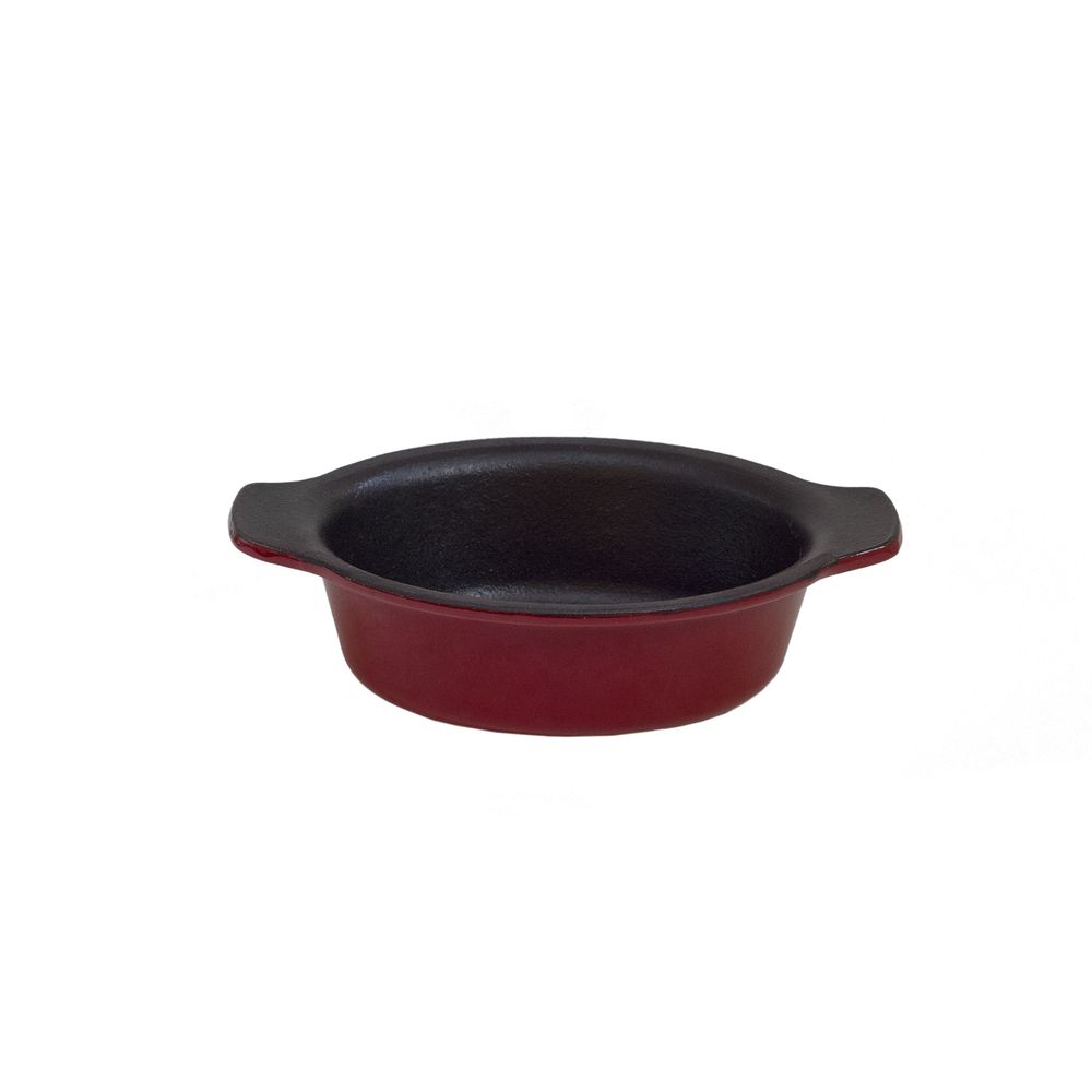 Thermalloy Cast Iron Red Modern Mini Oval Dish, 12.5 Oz Capacity