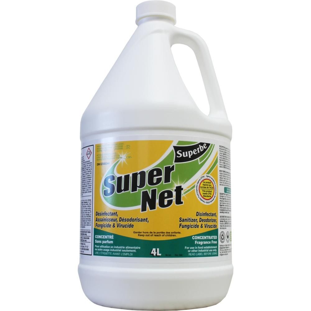 Super Net Disinfectant Liquid Cleaner, 4 L - 2 Per Case