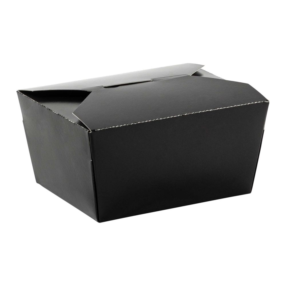 Eco-systems Boîte À Emporter Sbs En Carton Couché Noir N° 1, 11,1 X 9 X 6,4 Cm, Paquet De 50 (9 Par Caisse).