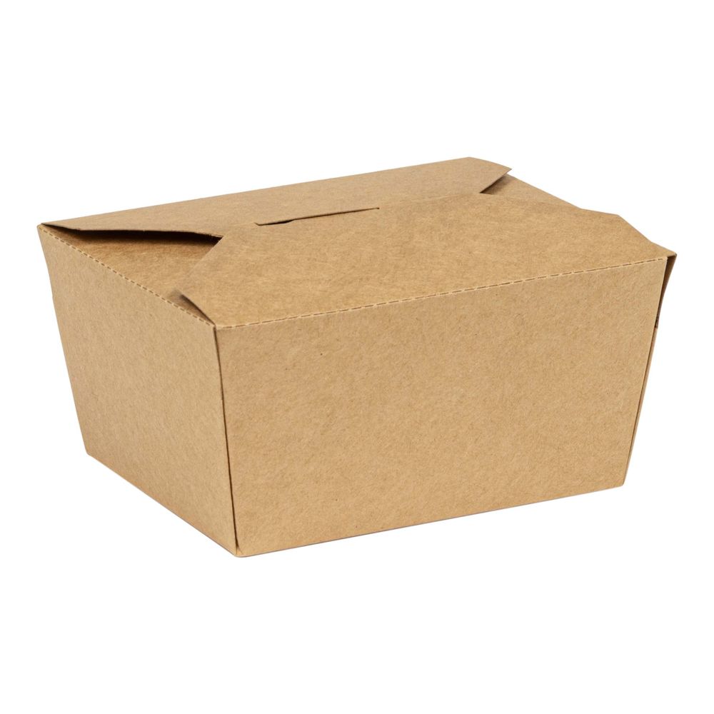 Eco-systems Boîte De 50 Boîtes À Emporter En Carton Couché Polyéthylène Kraft N° 1, 11,1 X 9 X 6,4 Cm, 95 % Pcr, 9 Boîtes Par Caisse (9 Par Caisse).