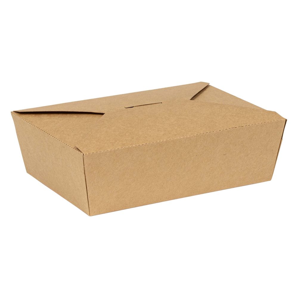 Eco-systems Kraft Poly Coated Number 3 Paperboard 7.62 X 5.37 X 2.5 In 95 Percent Pcr Take Out Box, 50 Count -- 4 Per Case