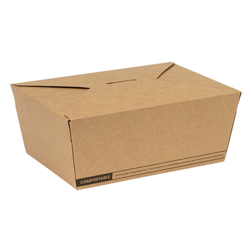 Eco-systems Kraft Number 4 Pla Compostable Paperboard 7.75 X 5.5 X 3.5 In Take Out Box, 40 Count -- 4 Per Case