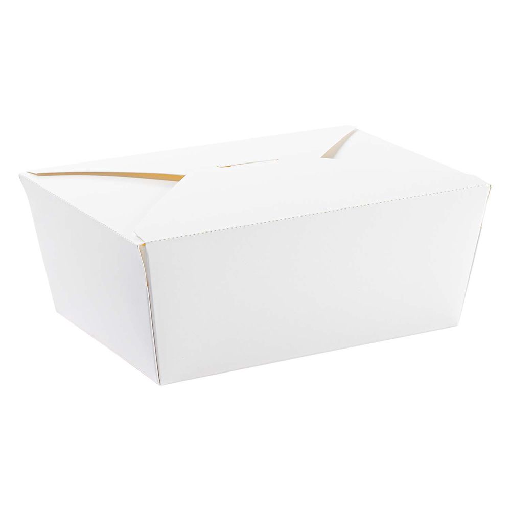 Eco-systems White Poly Coated Number 4 Paperboard 7.75 X 5.5 X 3.5 In Sbs Take Out Box, 40 Count -- 4 Per Case