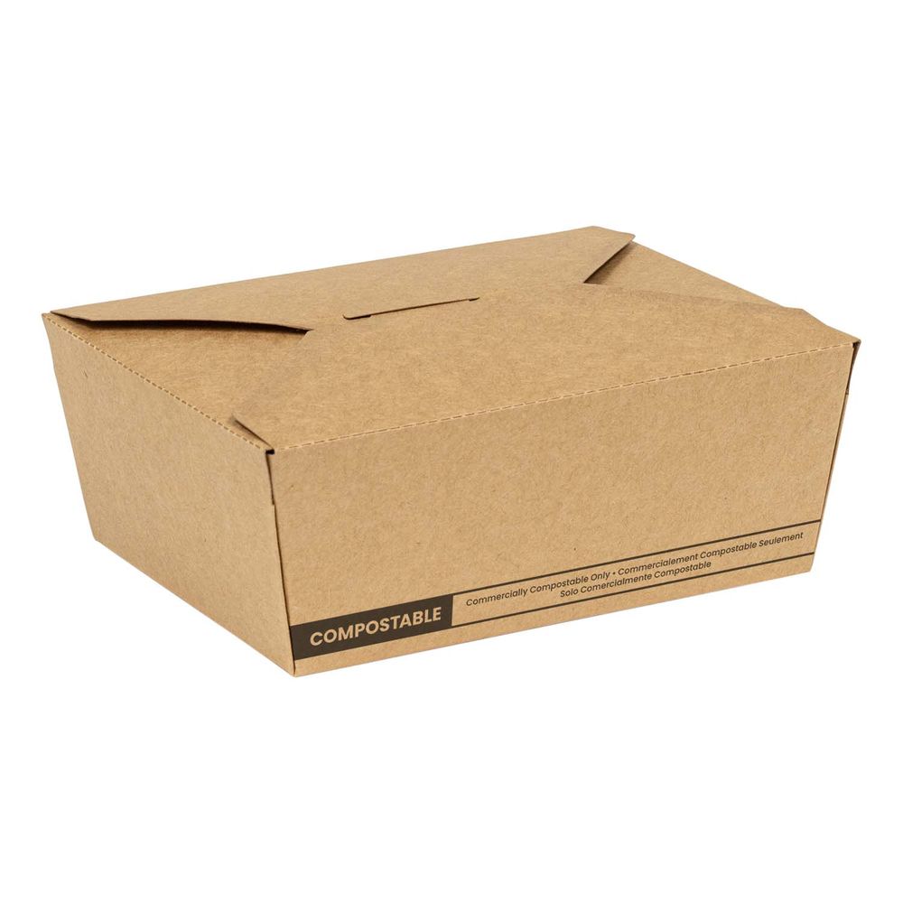 Eco-systems Kraft Number 8 Pla Compostable Paperboard 6 X 4.75 X 2.5 In Take Out Box, 50 Count -- 6 Per Case