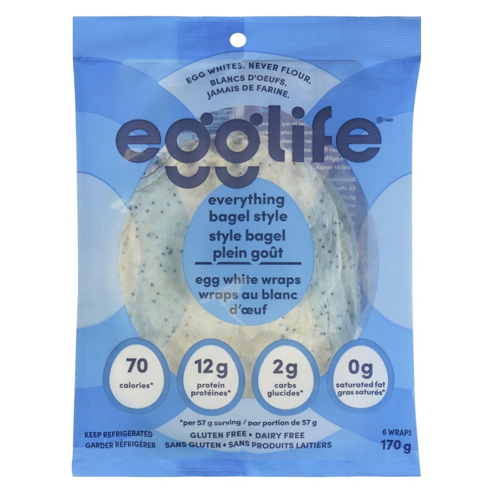 Egglife Everything Bagel Egg White Wraps, 170 G -- 12 Per Case