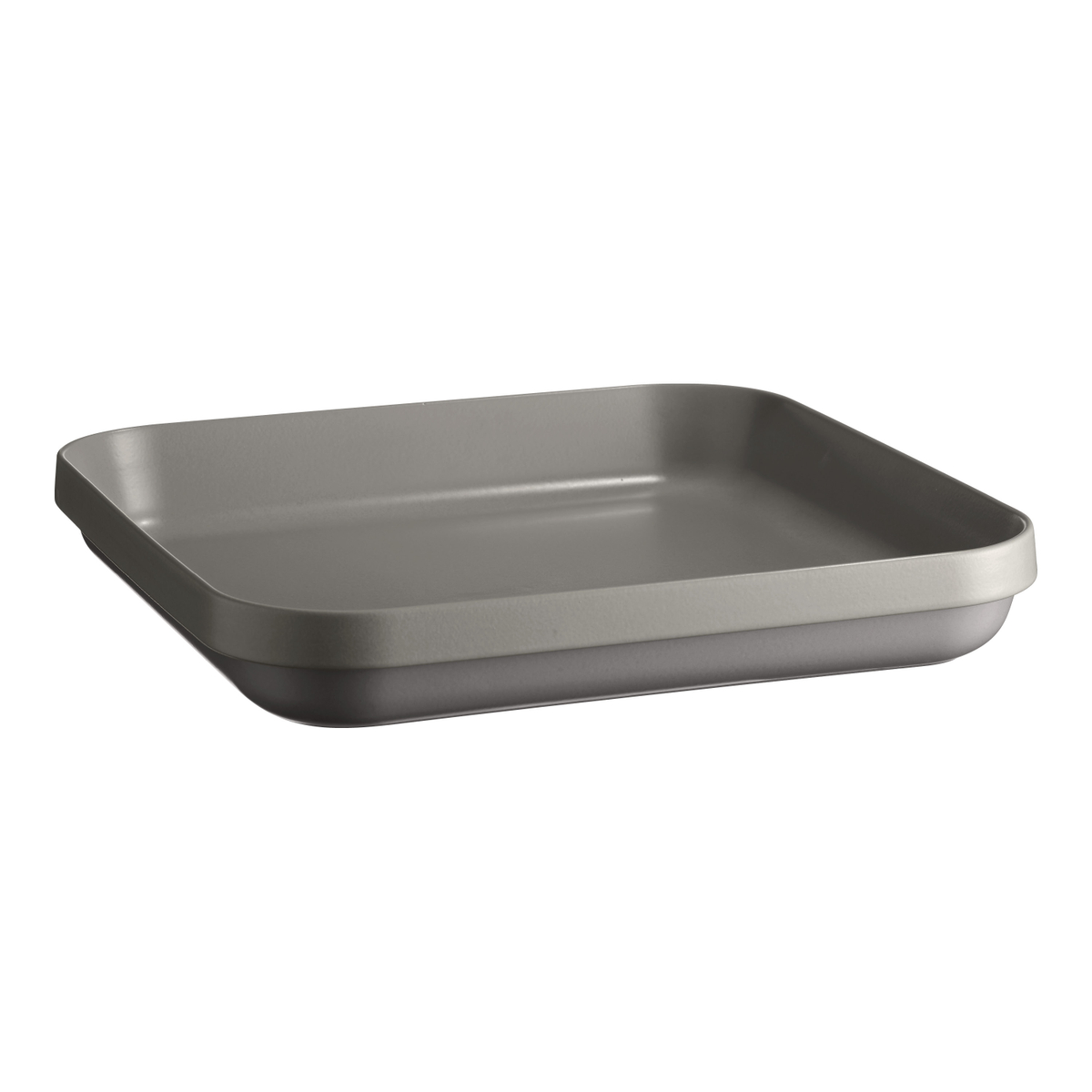 Emile Henry Pearl Grey Welcome Large Square Dish, 6.9 Qt Capacity