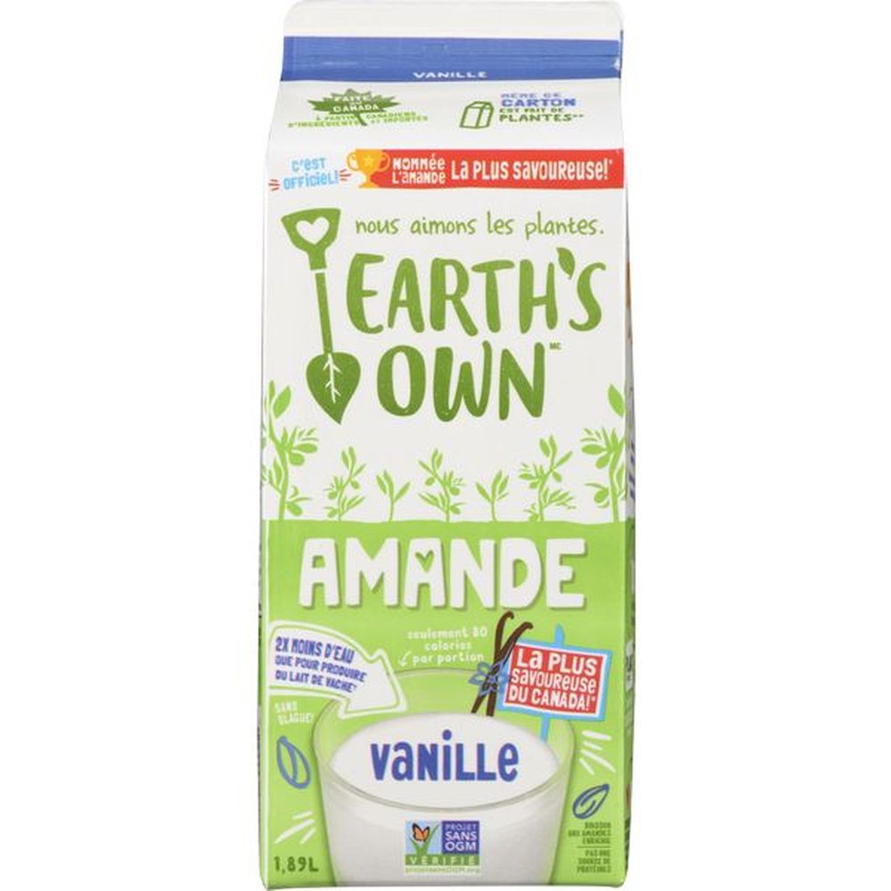 Earth's Own ,boisson Enrichie À La Vanille Et Aux Amandes, 1,89 L