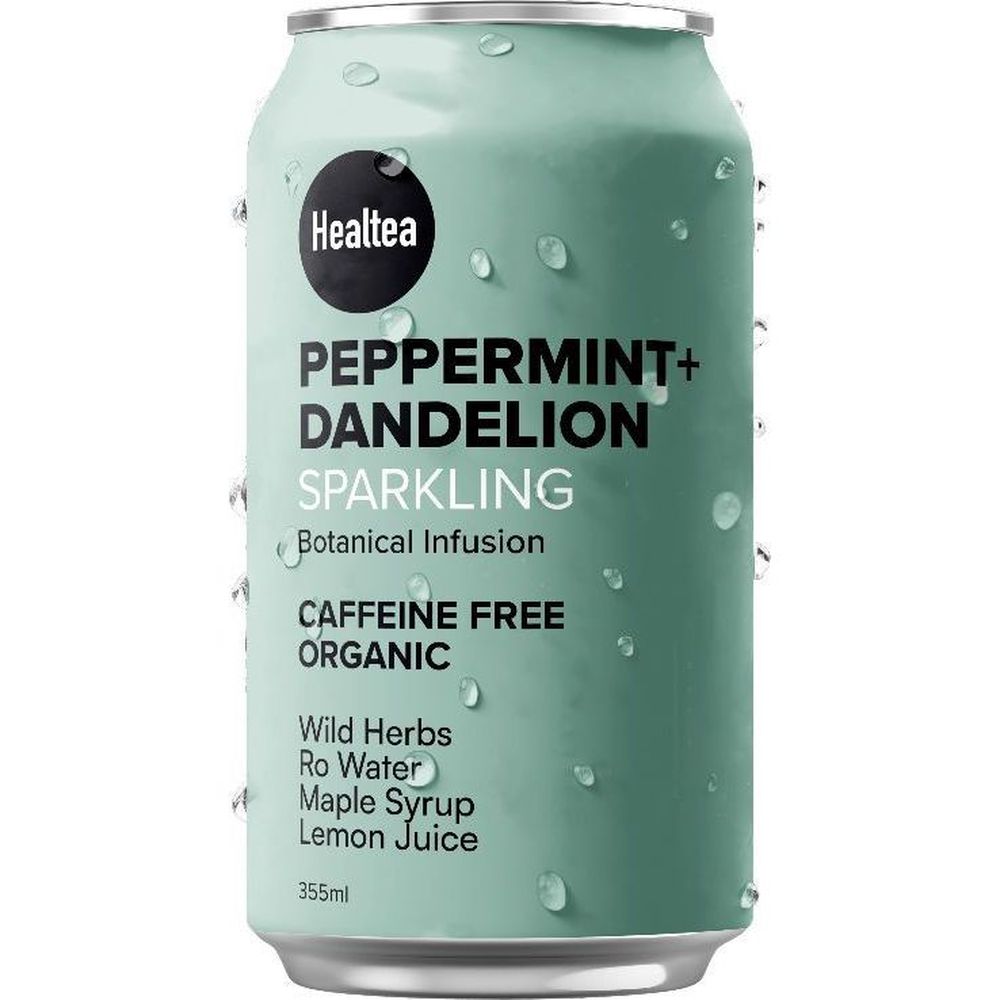 Healtea Peppermint Plus Dandelion Sparkling Herbal Tea, 355 Ml -- 12 Per Case