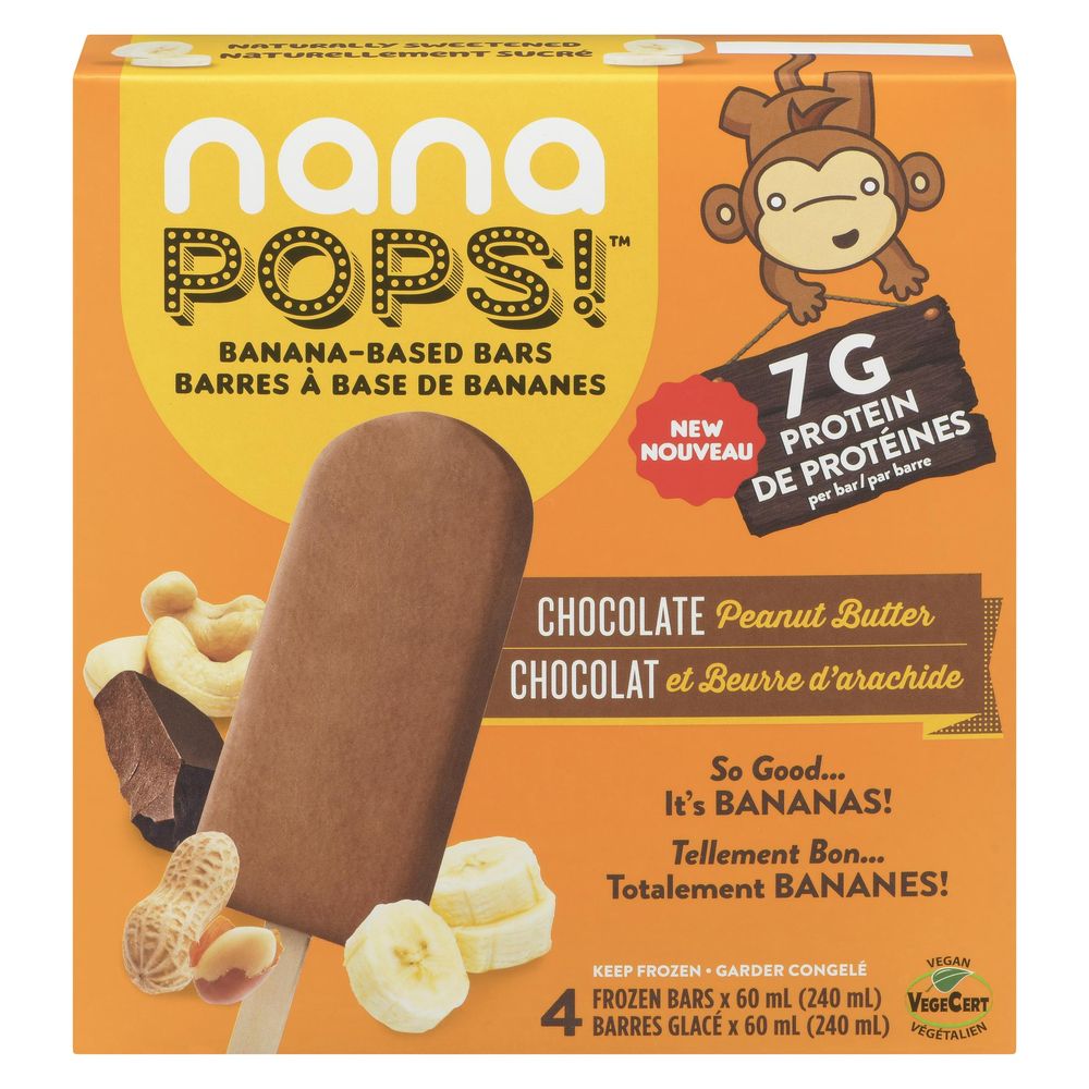 Nanapops Chocolate And Peanut Butter Banana-based Bar, 240 Ml