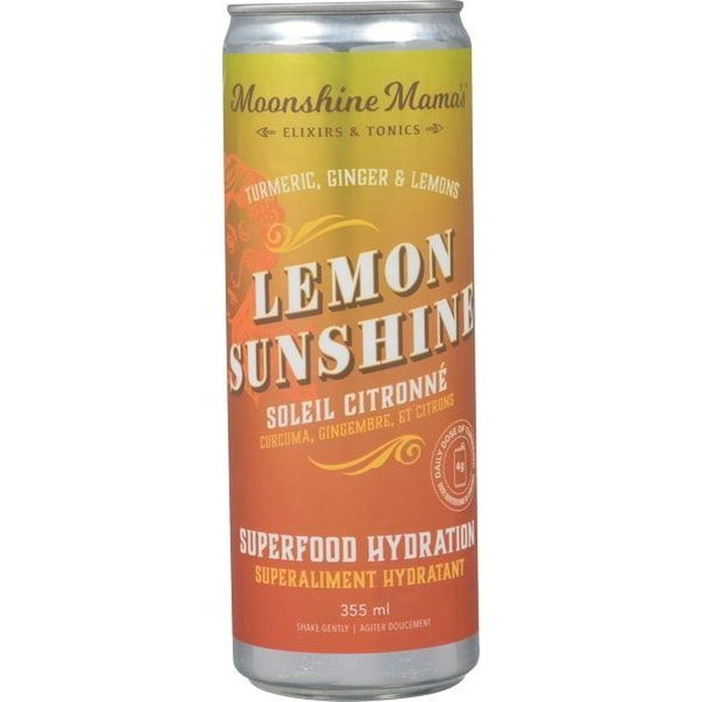 Moonshine Mama's Lemon Sunshine Superfood Hydration Elixirs And Tonics, 355 Ml -- 12 Per Case