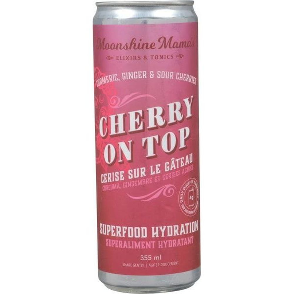 Moonshine Mama's Cherry On Top Superfood Hydration Elixirs And Tonics, 355 Ml -- 12 Per Case