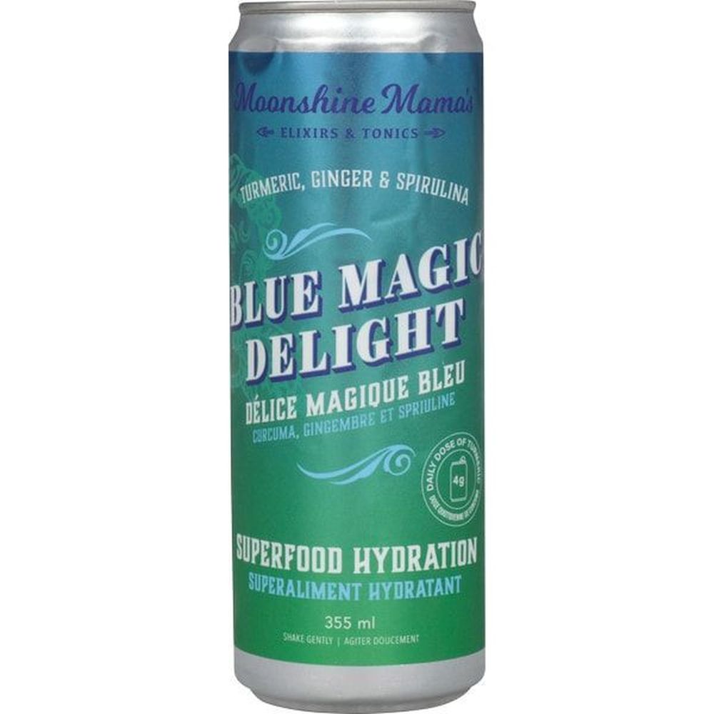 Moonshine Mama's Blue Magic Delight Superfood Hydration Elixirs And Tonics, 355 Ml -- 12 Per Case