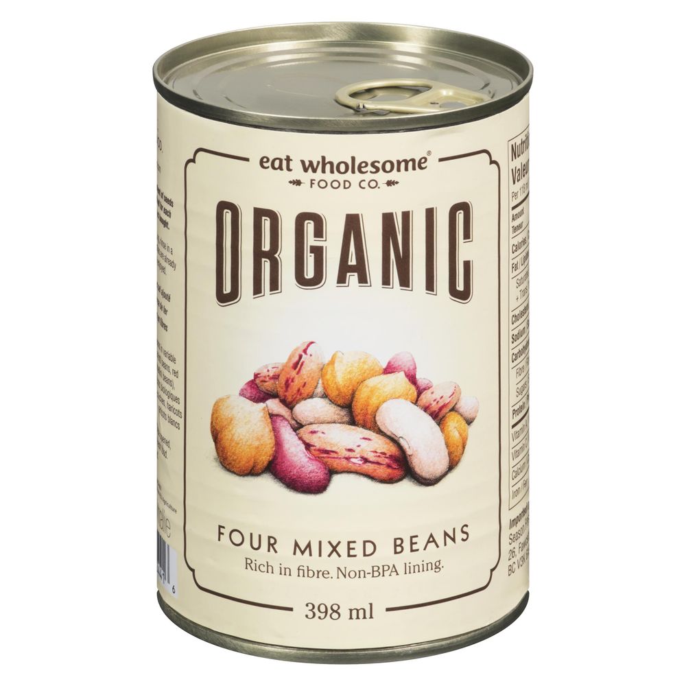 Eat Wholesome Organic Four Mixed Beans, 398 Ml