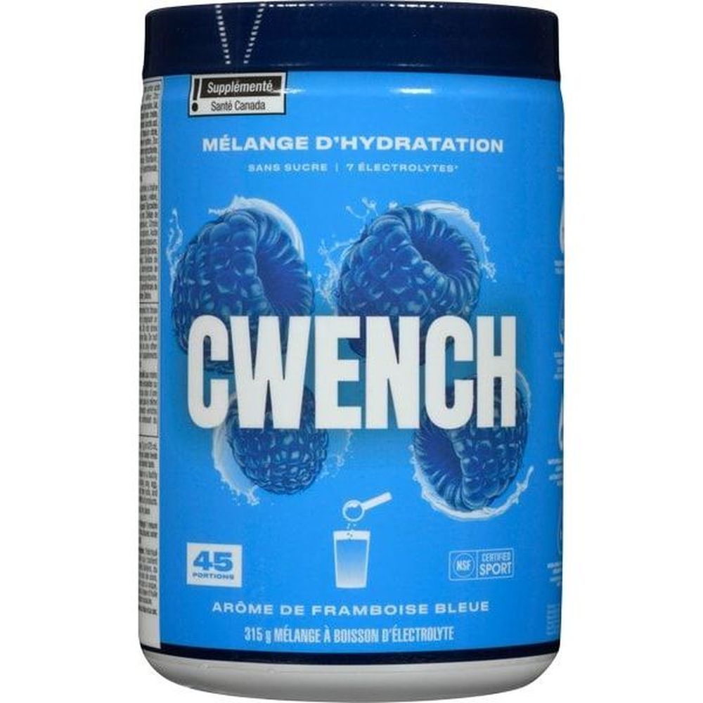 Cwench Hydration Blue Raspberry Electrolyte Drink Mix, 315 G -- 6 Per Case
