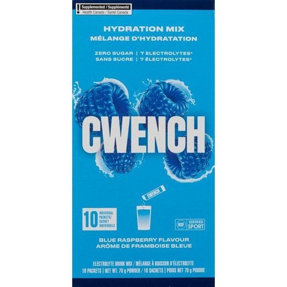 Cwench Hydration Blue Raspberry Electrolyte Drink Mix, 70 G -- 12 Per Case