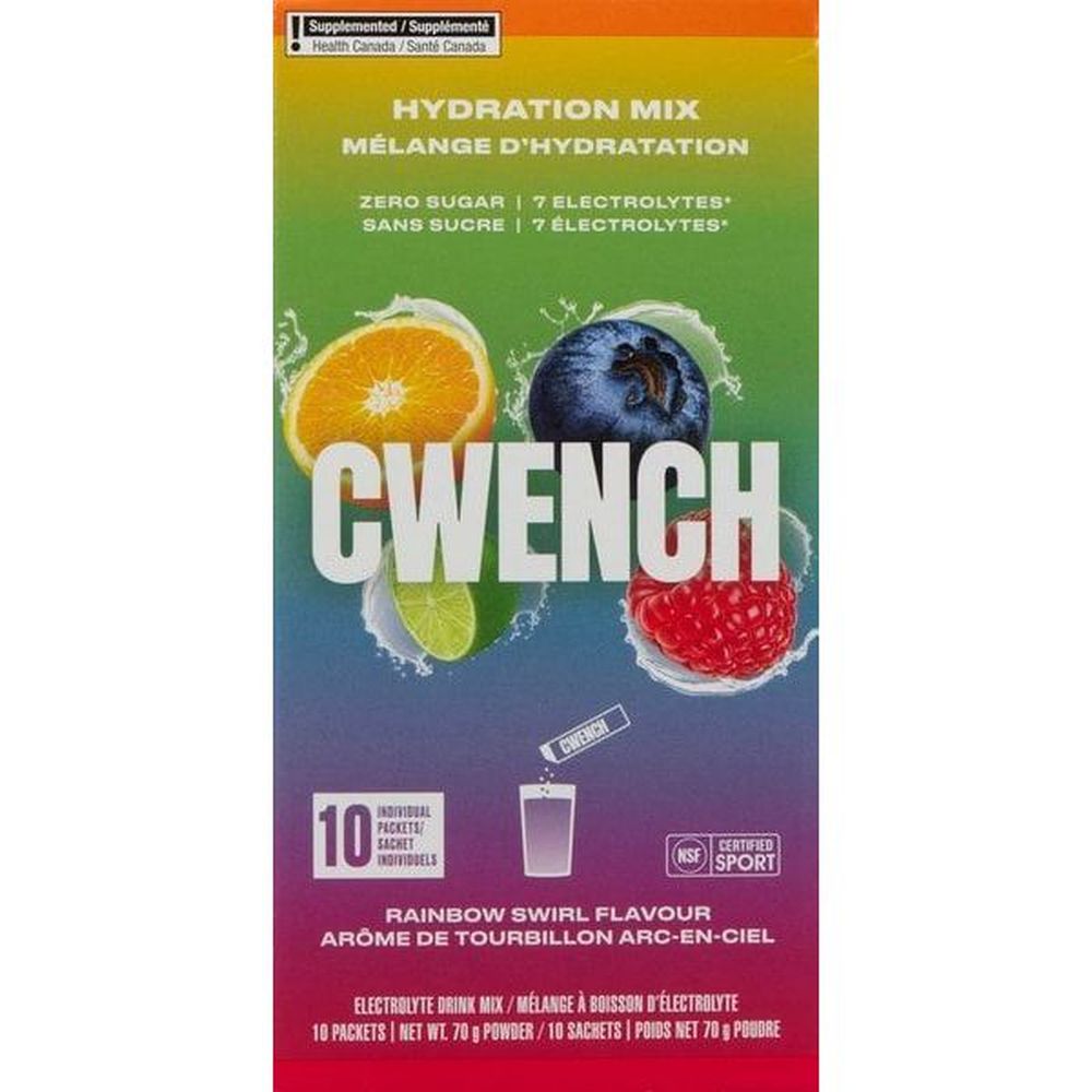 Cwench Hydration Rainbow Swirl Electrolyte Drink Mix, 70 G -- 12 Per Case