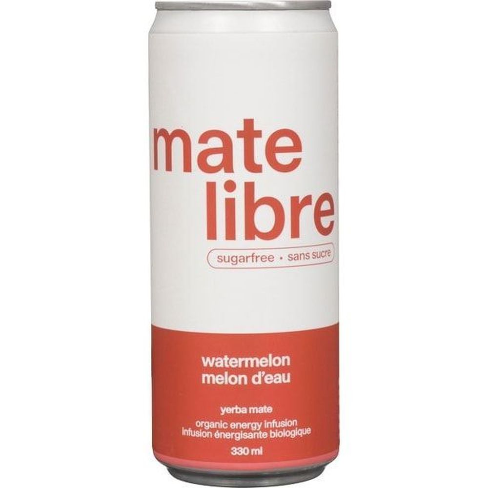 Mate Libre Organic Energy Infusion Watermelon Yerba Mate, 330 Ml -- 12 Per Case