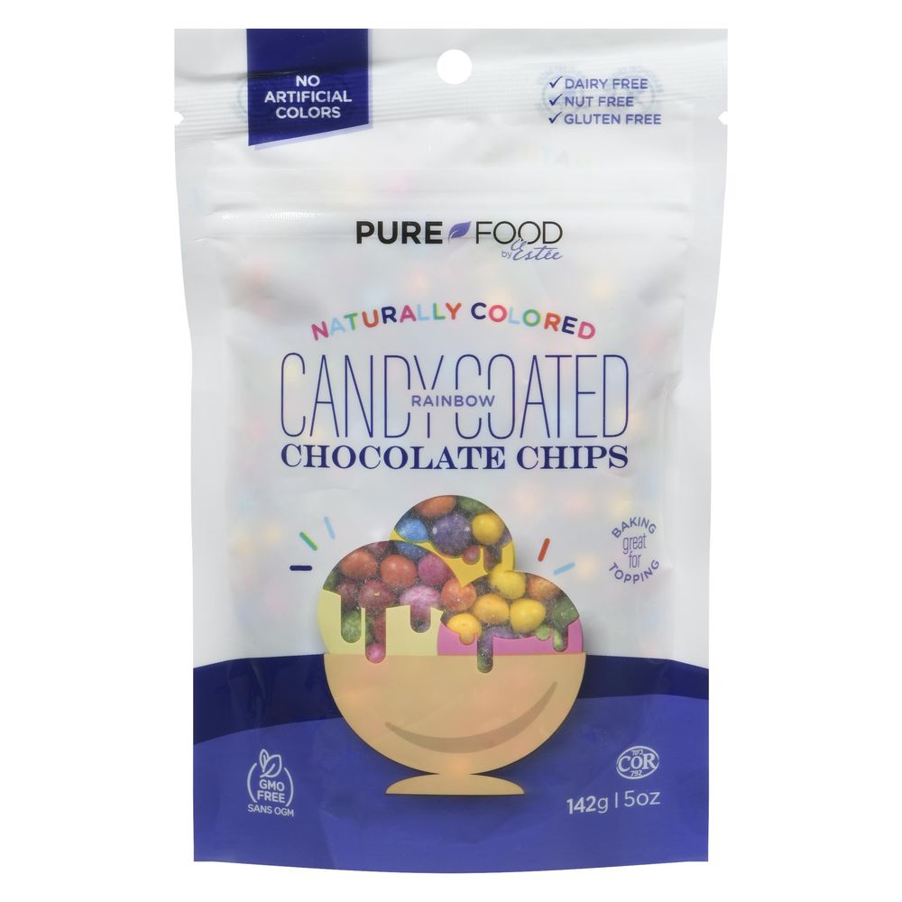 Pure Food By Estee Rainbow Candy-coated Mini Chocolate Chips, 141 G -- 12 Per Case