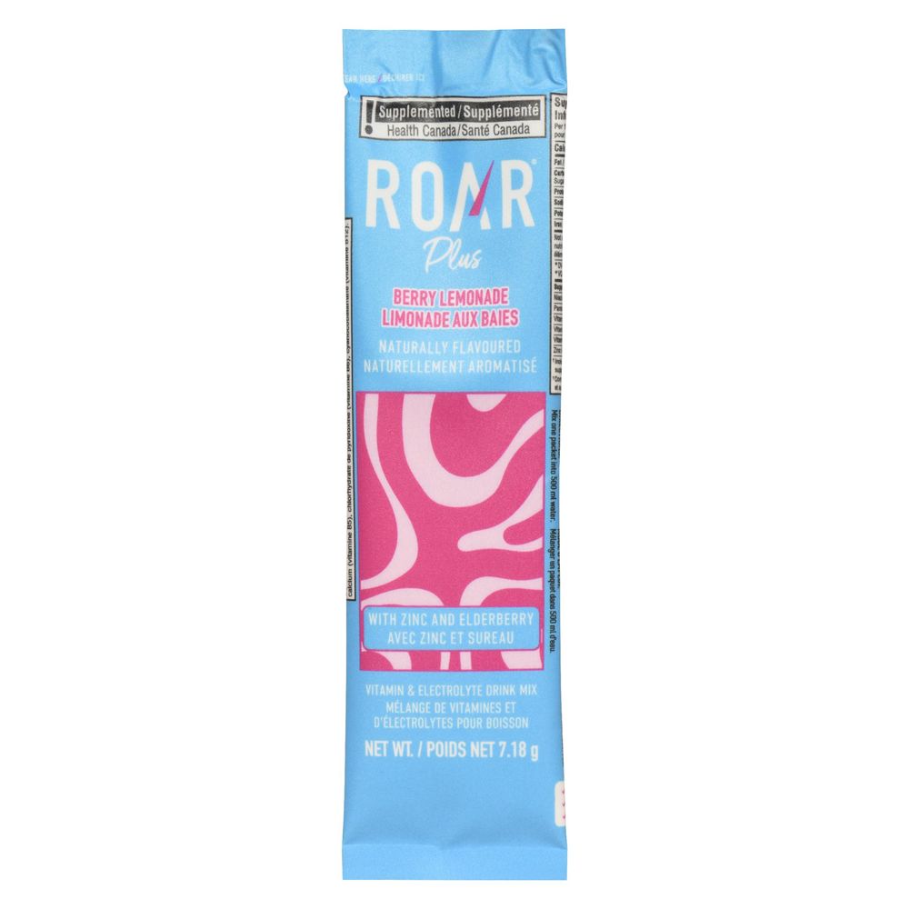 Roar Organic Plus Berry Lemonade Vitamin And Electrolyte Drink Mix, 7.18 G