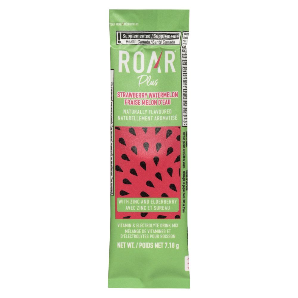 Roar Organic Plus Strawberry Watermelon Vitamin And Electrolyte Drink Mix, 7.18 G