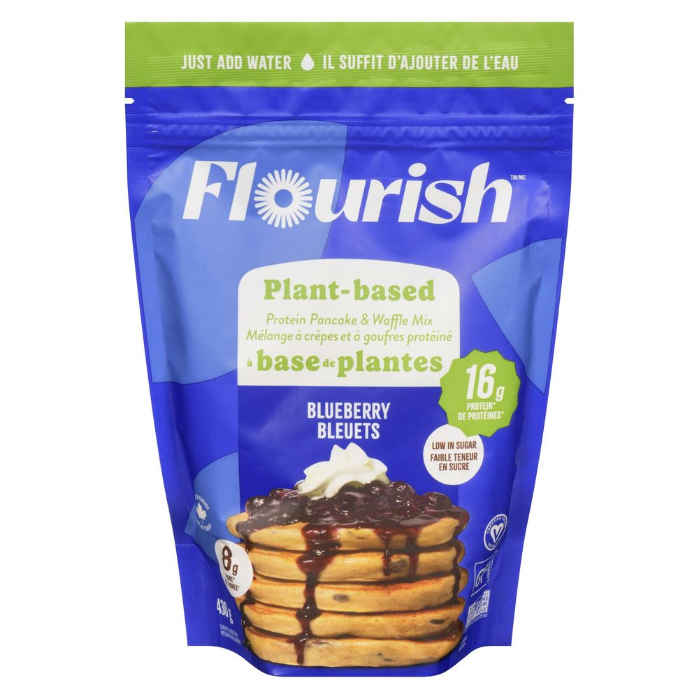 Flourish Blueberry Plant-based Protein Pancake Mix, 430 G